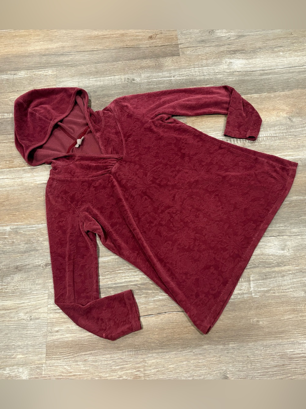 J. Jill Maroon Knit Top with Hood